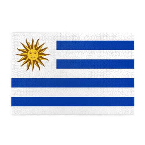 Holzpuzzle 1000 Teile WZYWHJ Flagge von Uruguay gedruckt für Erwachsene und Kinder, perfekt für Familienspaß, Stressabbau von WZYWHJ