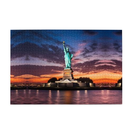 Holzpuzzle 1000 Teile WZYWHJ Freiheitsstatue USA, gedruckt für Erwachsene und Kinder, perfekt für Familienspaß, Stressabbau von WZYWHJ