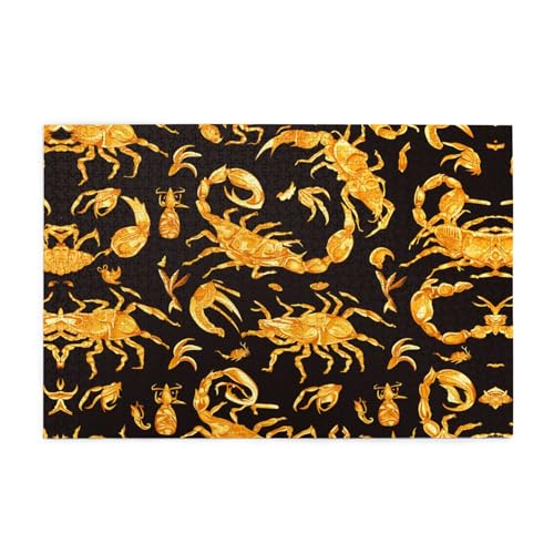 Holzpuzzle 1000 Teile WZYWHJ Gold-Skorpion-Muster für Erwachsene und Kinder, perfekt für Familienspaß, Stressabbau Holzpuzzle 1000 Teile WZYWHJ Gold-Skorpion-Muster für Erwachsene und Kinder, perfekt für Familienspaß, Stressabbau von WZYWHJ