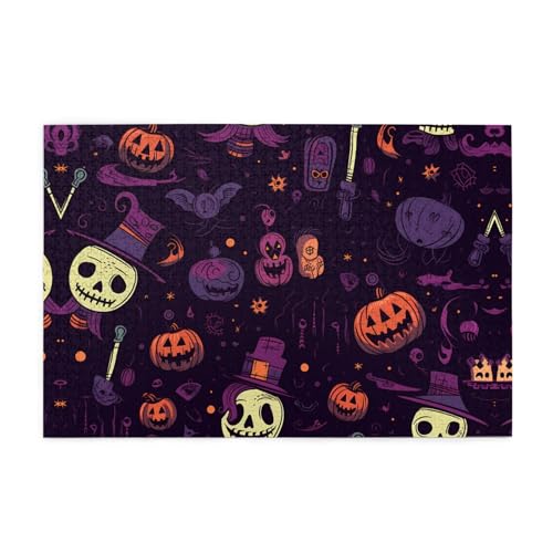 Holzpuzzle 1000 Teile WZYWHJ Gothic Happy Halloween-Muster für Erwachsene und Kinder, perfekt für Familienspaß, Stressabbau Holzpuzzle 1000 Teile WZYWHJ Gothic Happy Halloween-Muster für Erwachsene und Kinder, perfekt für Familienspaß, Stressabbau von WZYWHJ