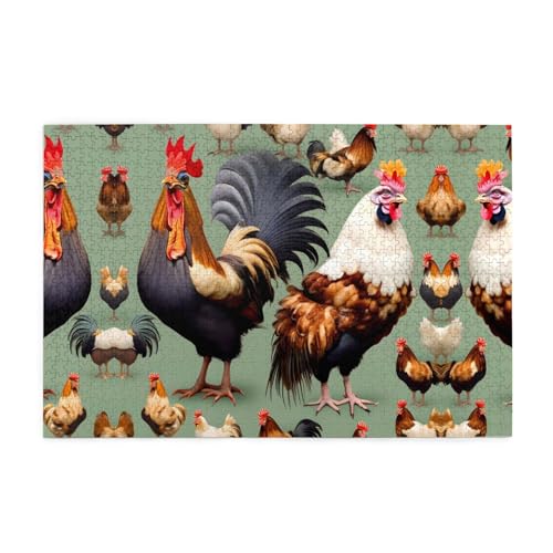 Holzpuzzle 1000 Teile WZYWHJ Hahn und Huhn gedruckt für Erwachsene und Kinder, perfekt für Familienspaß, Stressabbau Holzpuzzle 1000 Teile WZYWHJ Hahn und Huhn gedruckt für Erwachsene und Kinder, perfekt für Familienspaß, Stressabbau von WZYWHJ