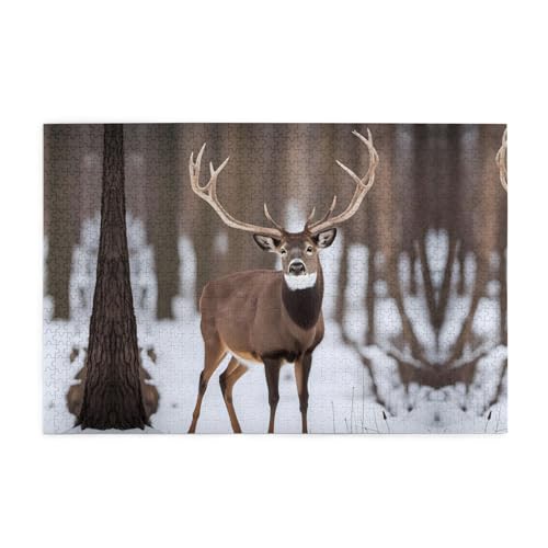 Holzpuzzle 1000 Teile WZYWHJ Hirsch Jagdsaison Muster für Erwachsene und Kinder, perfekt für Familienspaß, Stressabbau Holzpuzzle 1000 Teile WZYWHJ Hirsch Jagdsaison Muster für Erwachsene und Kinder, perfekt für Familienspaß, Stressabbau von WZYWHJ