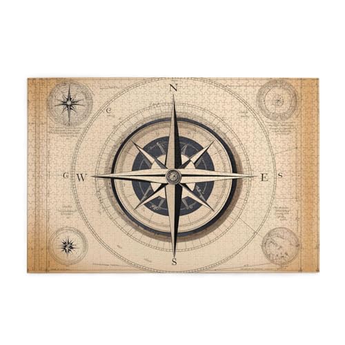 Holzpuzzle 1000 Teile WZYWHJ Kompass Navigationsmuster für Erwachsene und Kinder, perfekt für Familienspaß, Stressabbau Holzpuzzle 1000 Teile WZYWHJ Kompass Navigationsmuster für Erwachsene und Kinder, perfekt für Familienspaß, Stressabbau von WZYWHJ