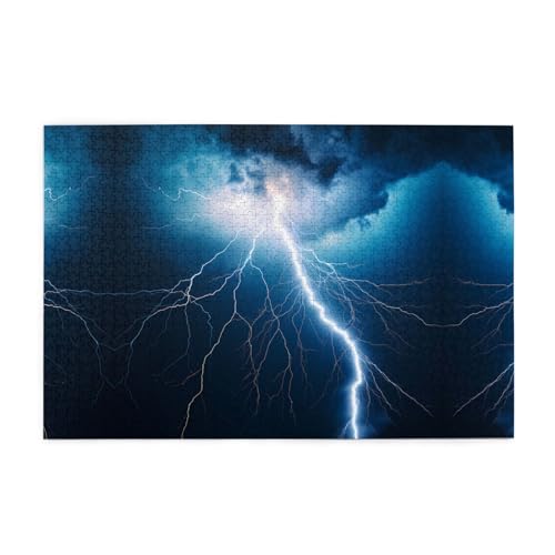 Holzpuzzle 1000 Teile WZYWHJ Lightning gedruckt für Erwachsene und Kinder, perfekt für Familienspaß, Stressabbau von WZYWHJ