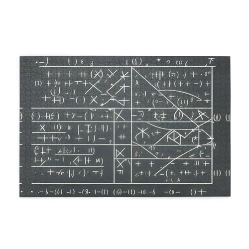 Holzpuzzle 1000 Teile WZYWHJ Mathematik Taschenrechner Muster für Erwachsene und Kinder, perfekt für Familienspaß, Stressabbau von WZYWHJ