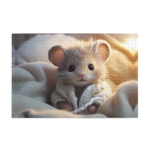 Holzpuzzle 1000 Teile WZYWHJ Nerdy Mouse Boy gedruckt für Erwachsene und Kinder, perfekt für Familienspaß, Stressabbau von WZYWHJ