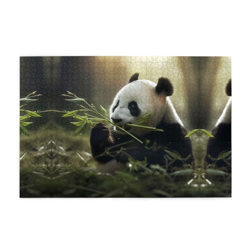 Holzpuzzle 1000 Teile WZYWHJ Panda, bedruckt für Erwachsene und Kinder, perfekt für Familienspaß, Stressabbau von WZYWHJ