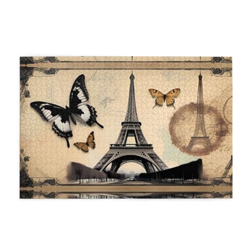 Holzpuzzle 1000 Teile WZYWHJ Paris Eiffelturm Schmetterling Muster für Erwachsene und Kinder, perfekt für Familienspaß, Stressabbau Holzpuzzle 1000 Teile WZYWHJ Paris Eiffelturm Schmetterling Muster für Erwachsene und Kinder, perfekt für Familienspaß, Stressabbau von WZYWHJ