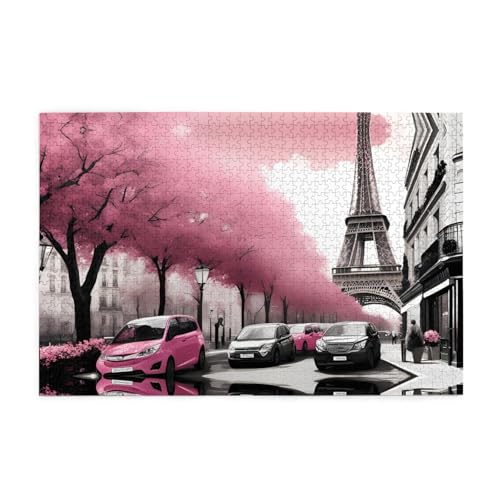 Holzpuzzle 1000 Teile WZYWHJ Paris Straße Eiffelturm rosa Blumenmuster für Erwachsene und Kinder, perfekt für Familienspaß, Stressabbau Holzpuzzle 1000 Teile WZYWHJ Paris Straße Eiffelturm rosa Blumenmuster für Erwachsene und Kinder, perfekt für Familienspaß, Stressabbau von WZYWHJ