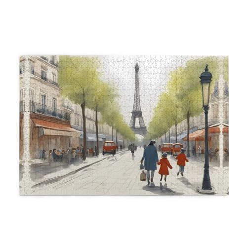 Holzpuzzle 1000 Teile WZYWHJ Paris Straßenszene Eiffelturm Muster für Erwachsene und Kinder, perfekt für Familienspaß, Stressabbau Holzpuzzle 1000 Teile WZYWHJ Paris Straßenszene Eiffelturm Muster für Erwachsene und Kinder, perfekt für Familienspaß, Stressabbau von WZYWHJ