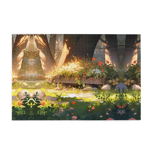Holzpuzzle 1000 Teile WZYWHJ Pflanzen und Bäume gedruckt für Erwachsene und Kinder, perfekt für Familienspaß, Stressabbau von WZYWHJ