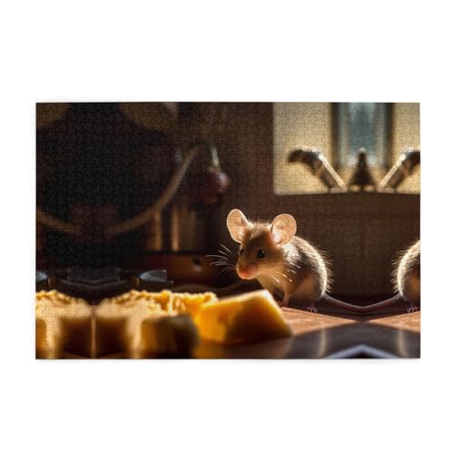 Holzpuzzle 1000 Teile WZYWHJ Ratte gedruckt für Erwachsene und Kinder, perfekt für Familienspaß, Stressabbau von WZYWHJ