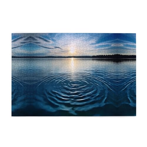 Holzpuzzle 1000 Teile WZYWHJ Ripples gedruckt für Erwachsene und Kinder, perfekt für Familienspaß, Stressabbau von WZYWHJ