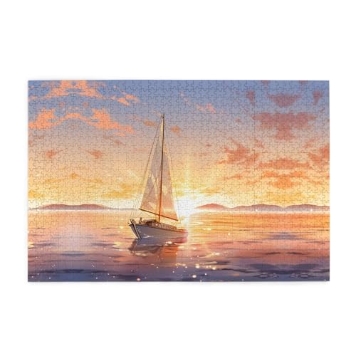 Holzpuzzle 1000 Teile WZYWHJ Segelboot gedruckt für Erwachsene und Kinder, perfekt für Familienspaß, Stressabbau von WZYWHJ