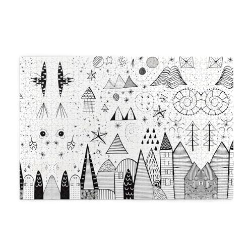 Holzpuzzle 1000 Teile WZYWHJ Skizzenbuch gedruckt für Erwachsene und Kinder, perfekt für Familienspaß, Stressabbau von WZYWHJ