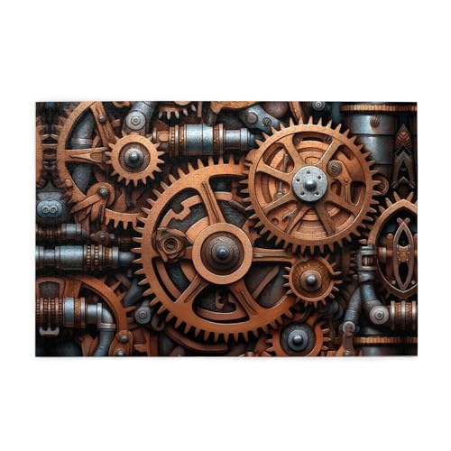 Holzpuzzle 1000 Teile WZYWHJ Steampunk Mechanische Zahnräder Muster für Erwachsene und Kinder, Perfekt für Familienspaß, Stressabbau von WZYWHJ