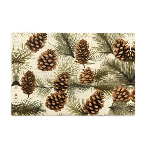 Holzpuzzle 1000 Teile WZYWHJ Tannenzapfen Bordüre Muster für Erwachsene und Kinder, perfekt für Familienspaß, Stressabbau Holzpuzzle 1000 Teile WZYWHJ Tannenzapfen Bordüre Muster für Erwachsene und Kinder, perfekt für Familienspaß, Stressabbau von WZYWHJ