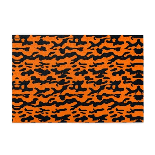 Holzpuzzle 1000 Teile WZYWHJ Tigerstreifen Camo Muster für Erwachsene und Kinder, perfekt für Familienspaß, Stressabbau von WZYWHJ