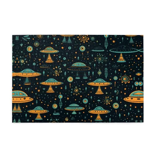 Holzpuzzle 1000 Teile WZYWHJ UFO bei Nacht Muster für Erwachsene und Kinder, perfekt für Familienspaß, Stressabbau von WZYWHJ