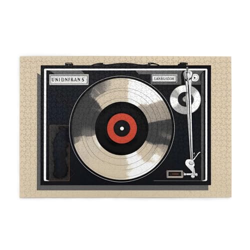 Holzpuzzle 1000 Teile WZYWHJ Vintage Vinyl-Schallplatte gedruckt für Erwachsene und Kinder, perfekt für Familienspaß, Stressabbau Holzpuzzle 1000 Teile WZYWHJ Vintage Vinyl-Schallplatte gedruckt für Erwachsene und Kinder, perfekt für Familienspaß, Stressabbau von WZYWHJ