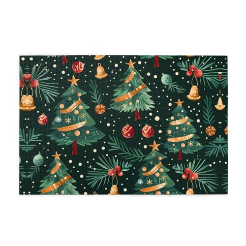 Holzpuzzle 1000 Teile WZYWHJ Weihnachtsbaum und Glocken Muster für Erwachsene und Kinder, perfekt für Familienspaß, Stressabbau von WZYWHJ