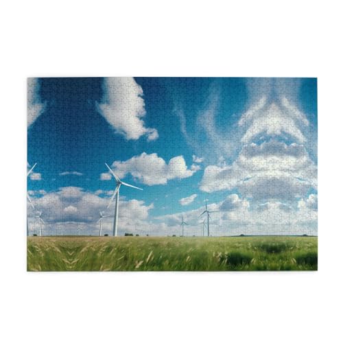 Holzpuzzle 1000 Teile WZYWHJ Windmühlen gedruckt für Erwachsene und Kinder, perfekt für Familienspaß, Stressabbau von WZYWHJ