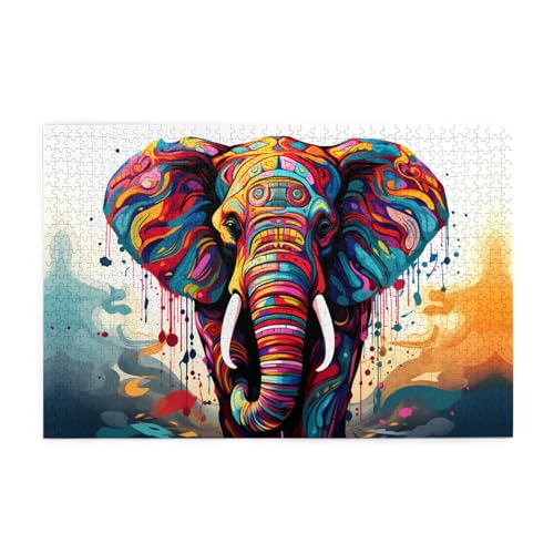 Holzpuzzle 1000 Teile WZYWHJ buntes Elefantenmuster für Erwachsene und Kinder, perfekt für Familienspaß, Stressabbau Holzpuzzle 1000 Teile WZYWHJ buntes Elefantenmuster für Erwachsene und Kinder, perfekt für Familienspaß, Stressabbau von WZYWHJ