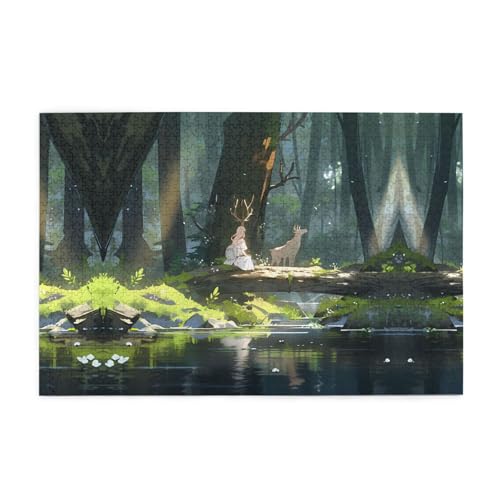 Holzpuzzle 1000 Teile WZYWHJ das Mädchen am Fluss Gedruckt für Erwachsene und Kinder, perfekt für Familienspaß, Stressabbau Holzpuzzle 1000 Teile WZYWHJ das Mädchen am Fluss Gedruckt für Erwachsene und Kinder, perfekt für Familienspaß, Stressabbau von WZYWHJ