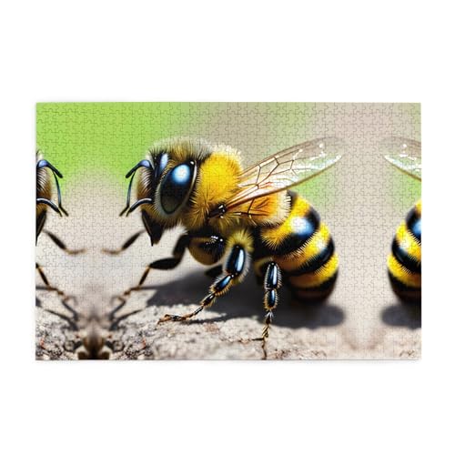 Holzpuzzle 1000 Teile WZYWHJ niedliche kleine Biene gedruckt für Erwachsene und Kinder, perfekt für Familienspaß, Stressabbau Holzpuzzle 1000 Teile WZYWHJ niedliche kleine Biene gedruckt für Erwachsene und Kinder, perfekt für Familienspaß, Stressabbau von WZYWHJ