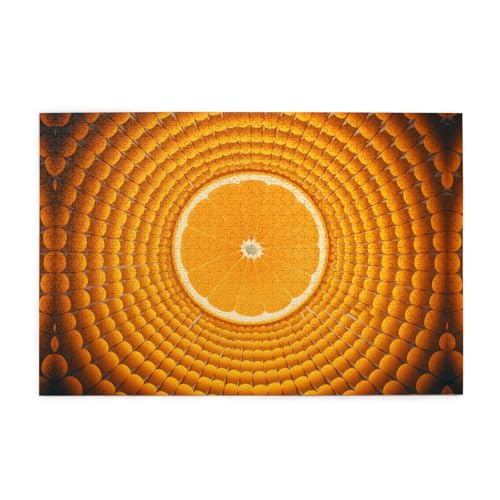 Holzpuzzle 1000 Teile WZYWHJ orange Ausschnitt gedruckt für Erwachsene und Kinder, perfekt für Familienspaß, Stressabbau von WZYWHJ
