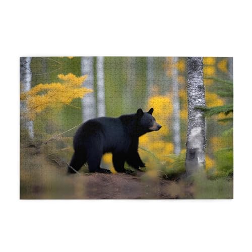 Holzpuzzle 1000 Teile WZYWHJ rge und kleine schwarze Bären gedruckt für Erwachsene und Kinder, perfekt für Familienspaß, Stressabbau Holzpuzzle 1000 Teile WZYWHJ rge und kleine schwarze Bären gedruckt für Erwachsene und Kinder, perfekt für Familienspaß, Stressabbau von WZYWHJ