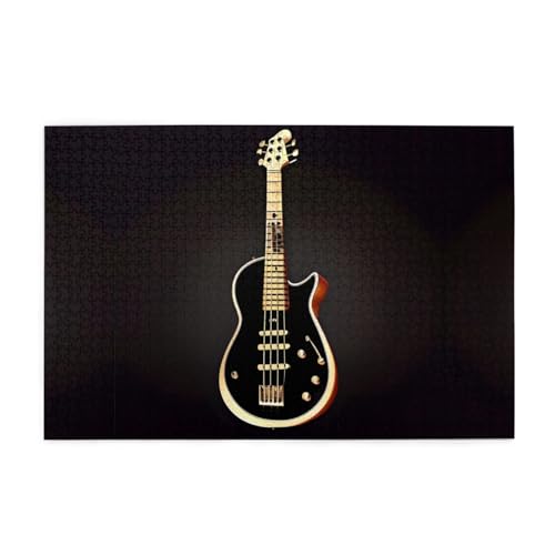 Holzpuzzle 1000 Teile WZYWHJ schwarze Gitarre gedruckt für Erwachsene und Kinder, perfekt für Familienspaß, Stressabbau Holzpuzzle 1000 Teile WZYWHJ schwarze Gitarre gedruckt für Erwachsene und Kinder, perfekt für Familienspaß, Stressabbau von WZYWHJ