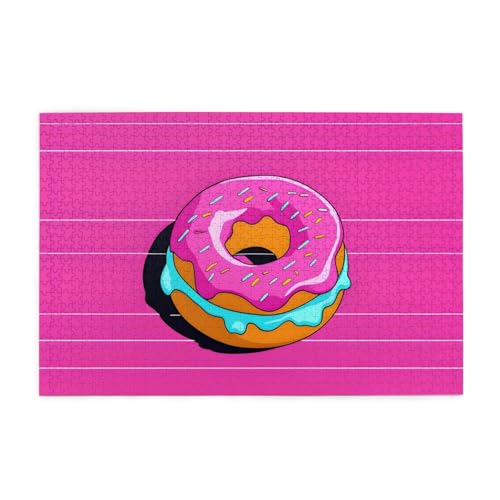 Holzpuzzle 1000 Teile WZYWHJ süßes Donut-Muster für Erwachsene und Kinder, perfekt für Familienspaß, Stressabbau von WZYWHJ