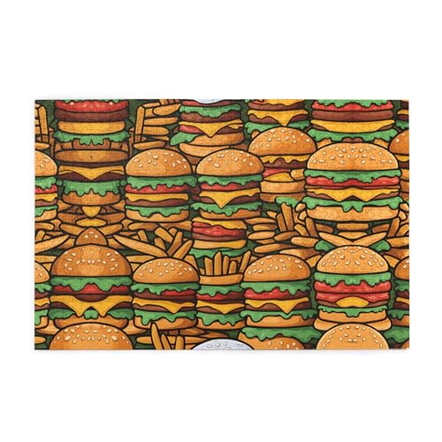 Holzpuzzle 1000 Teile WZYWHJ viele süße Burger Muster für Erwachsene und Kinder, perfekt für Familienspaß, Stressabbau von WZYWHJ