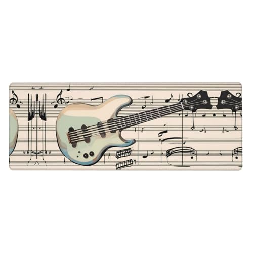 Mauspad mit Gitarre, Bass, Musikinstrumente, bedruckt, extra groß, 30,5 x 80 cm, für Büro, Gaming und Lernen, langlebig, bequem und umweltfreundlich Mauspad mit Gitarre, Bass, Musikinstrumente, bedruckt, extra groß, 30,5 x 80 cm, für Büro, Gaming und Lernen, langlebig, bequem und umweltfreundlich von WZYWHJ