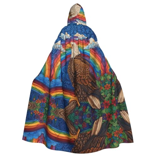 WZYWHJ Adler auf dem Regenbogen Druck Aldult Cosplay Poncho Kapuzenumhang für Damen und Herren Halloween Party WZYWHJ Adler auf dem Regenbogen Druck Aldult Cosplay Poncho Kapuzenumhang für Damen und Herren Halloween Party von WZYWHJ