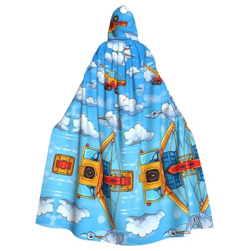 WZYWHJ Aerial Cranes bedruckter Aldult Cosplay Poncho mit Kapuze für Damen und Herren Halloween Party von WZYWHJ