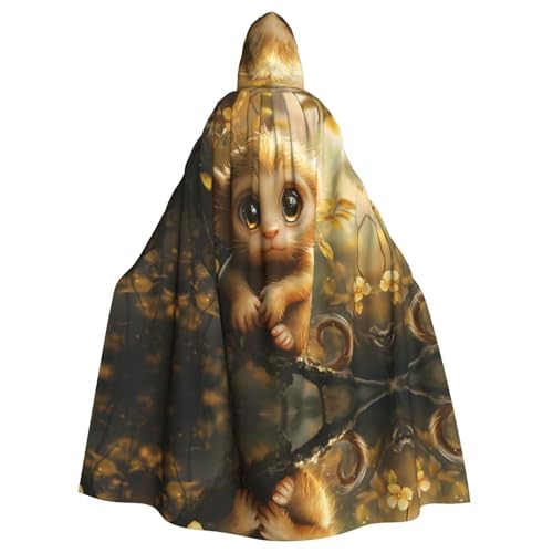 WZYWHJ Affe mit leuchtenden Augen, bedruckter Aldult-Cosplay-Poncho mit Kapuze, Umhang für Damen und Herren, Halloween-Party WZYWHJ Affe mit leuchtenden Augen, bedruckter Aldult-Cosplay-Poncho mit Kapuze, Umhang für Damen und Herren, Halloween-Party von WZYWHJ