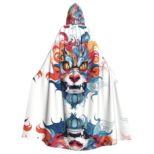 WZYWHJ Angry Expression bedruckter Cosplay-Poncho mit Kapuze, Umhang für Damen und Herren, Halloween-Party WZYWHJ Angry Expression bedruckter Cosplay-Poncho mit Kapuze, Umhang für Damen und Herren, Halloween-Party von WZYWHJ