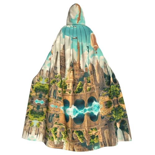 WZYWHJ Architektonische Landschaftsdrucke, Aldult Qualität, Cosplay-Poncho mit Kapuze, Umhang für Damen und Herren WZYWHJ Architektonische Landschaftsdrucke, Aldult Qualität, Cosplay-Poncho mit Kapuze, Umhang für Damen und Herren von WZYWHJ