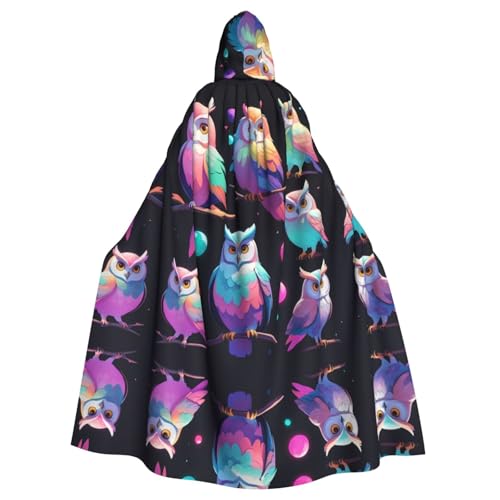 WZYWHJ Aurora Eule Prints Aldult Cosplay Poncho Kapuzenumhang für Damen und Herren Halloween Party von WZYWHJ