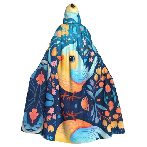 WZYWHJ Blauer Cartoon-Vogel-Druck Aldult Cosplay Poncho mit Kapuze für Damen und Herren Halloween-Party WZYWHJ Blauer Cartoon-Vogel-Druck Aldult Cosplay Poncho mit Kapuze für Damen und Herren Halloween-Party von WZYWHJ