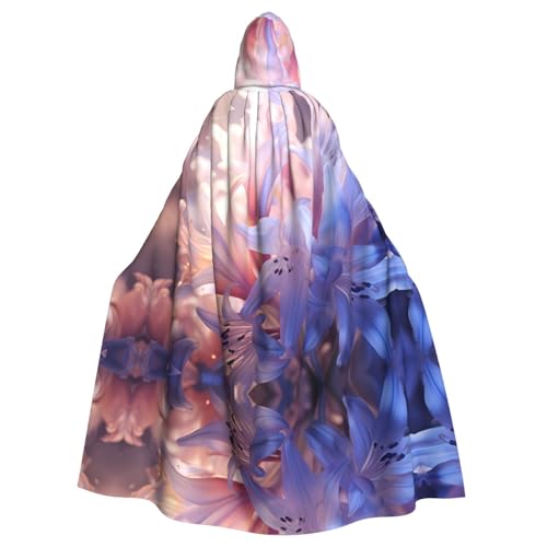 WZYWHJ Blauer Hyazinthen-Druck Aldult Cosplay Poncho Kapuzenumhang für Damen und Herren Halloween Party WZYWHJ Blauer Hyazinthen-Druck Aldult Cosplay Poncho Kapuzenumhang für Damen und Herren Halloween Party von WZYWHJ
