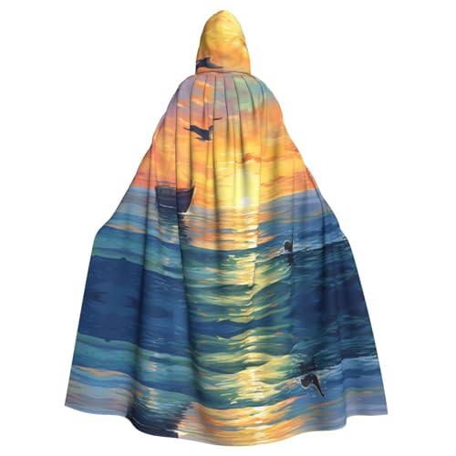 WZYWHJ Boats at sea Prints Aldult Cosplay Poncho Kapuzenumhang für Damen und Herren Halloween Party WZYWHJ Boats at sea Prints Aldult Cosplay Poncho Kapuzenumhang für Damen und Herren Halloween Party von WZYWHJ