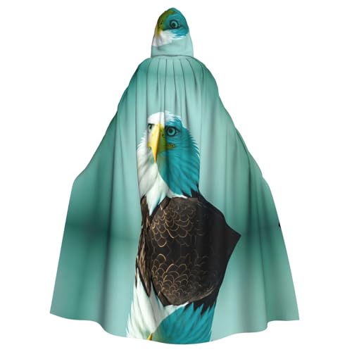 WZYWHJ Brave Adler-Muster Aldult Cosplay Poncho Kapuzenumhang für Damen und Herren Halloween Party von WZYWHJ