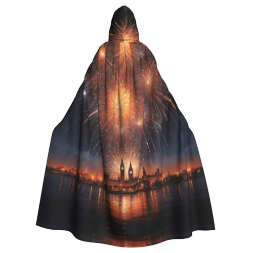WZYWHJ Brilliant rain of fireworks Printing aldult Cosplay Poncho Hooded Cloak for men and women Halloween Party von WZYWHJ