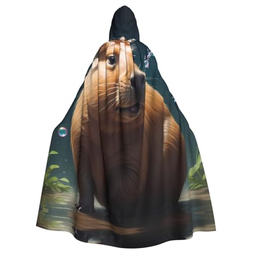 WZYWHJ Bubble Capybara Printing Aldult Cosplay Poncho Hooded Cloak for men and women Halloween Party von WZYWHJ