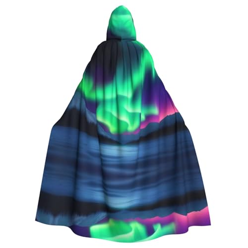 WZYWHJ Buntes Lichtmuster, Cosplay-Poncho mit Kapuze, Umhang für Damen und Herren, Halloween-Party von WZYWHJ