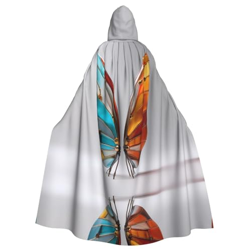 WZYWHJ Buntglas-Flügel bedruckter Aldult Cosplay Poncho mit Kapuze für Damen und Herren Halloween-Party WZYWHJ Buntglas-Flügel bedruckter Aldult Cosplay Poncho mit Kapuze für Damen und Herren Halloween-Party von WZYWHJ
