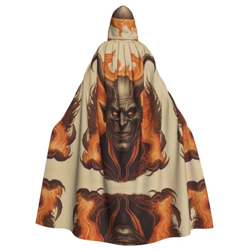 WZYWHJ Burning Devil Printing Aldult Cosplay Poncho Hooded Cloak for men and women Halloween Party von WZYWHJ